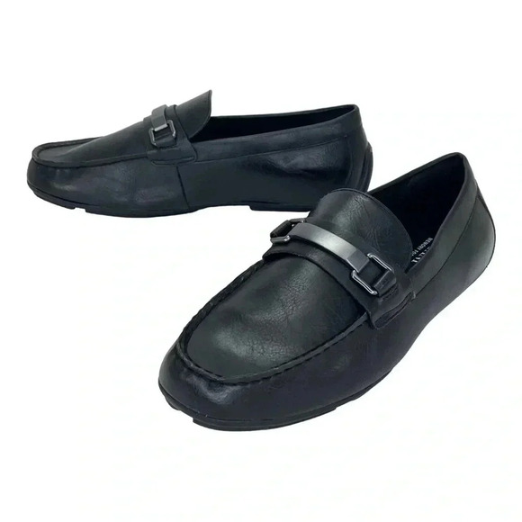 Alfani Egan Black Faux Leather Mens Bit Loafers Size 8M - Picture 7 of 10